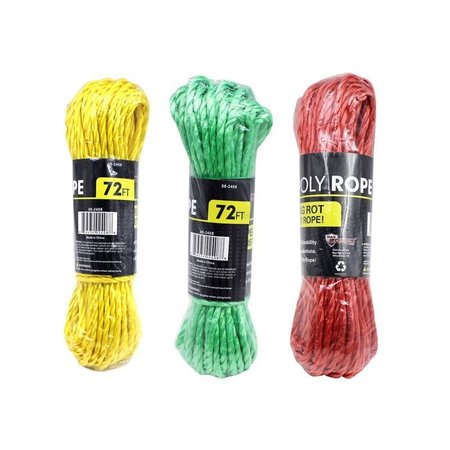 JMK Diamond Visions 1/4 in. D X 72 in. L Assorted Twisted Poly Rope 06-2408